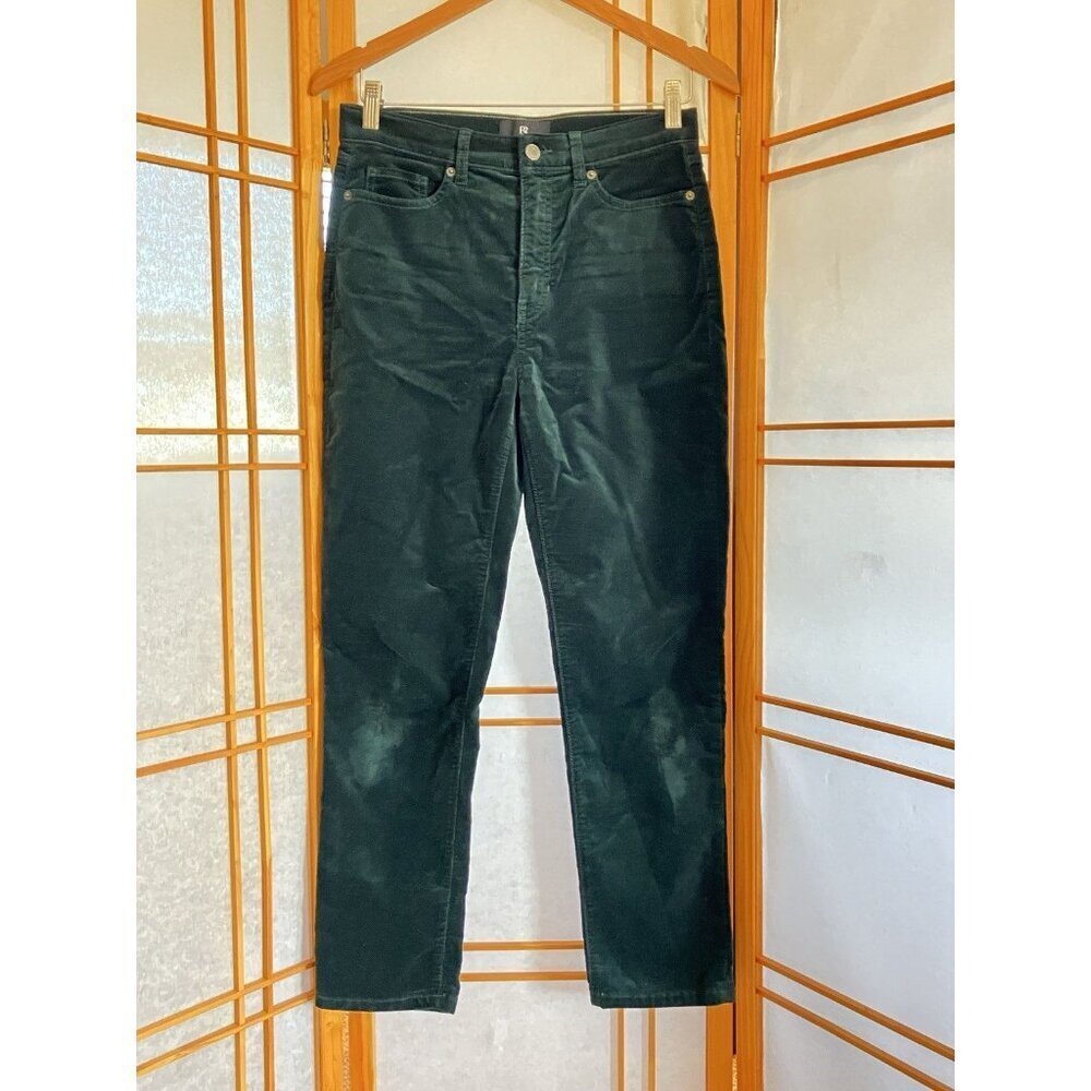 New Banana Republic, Size 28 Emerald Green Velvet High Rise Slim fit Pants